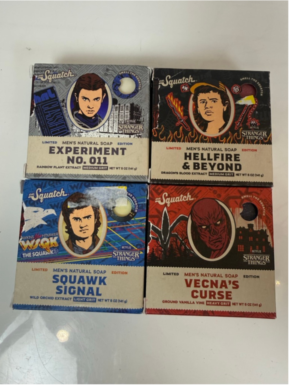 Dr. Squatch Stranger Things Soap Limited Edition Pack of 4 NEW Men’s Soap Scent - Picture 2 of 7